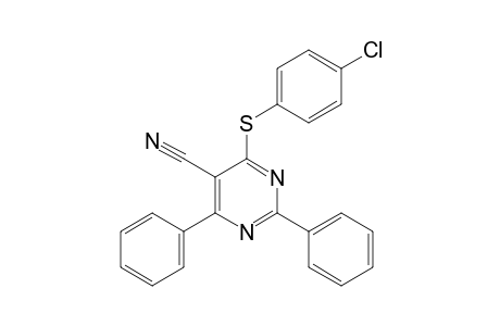 4-[(p-CHLOROPHENYL)THIO]-2,6-DIPHENYL-5-PYRIMIDINECARBONITRILE