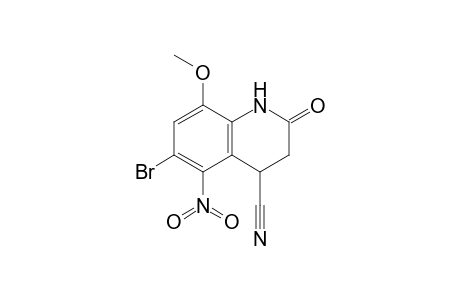 6-Bromanyl-8-methoxy-5-nitro-2-oxidanylidene-3,4-dihydro-1H-quinoline-4-carbonitrile