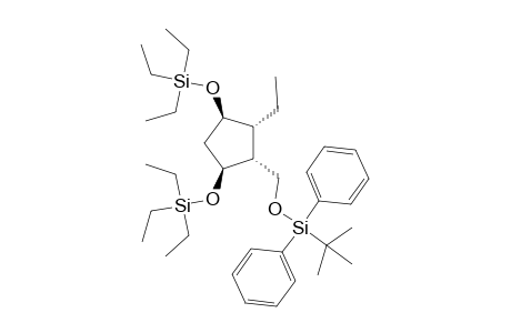 (1S,2R,3R,4R)-2-(TERT.-BUTYLDIPHENYLSILYLOXYMETHYL)-1,4-DI-O-(TRIETHYLSILYL)-3-ETHYL-CYCLOPENTANE-1,4-DIOL