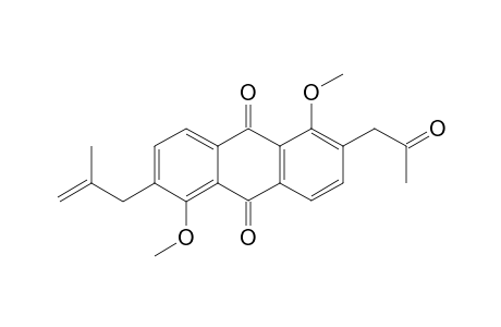 1,5-Dimethoxy-6-(2''-methylprop-2''-enyl)-2-(2'-oxopropyl)anthraquinone