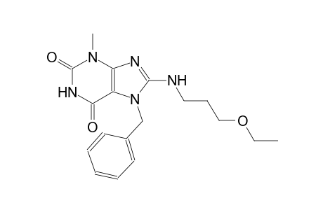 7-benzyl-8-[(3-ethoxypropyl)amino]-3-methyl-3,7-dihydro-1H-purine-2,6-dione