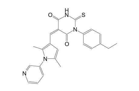 (5Z)-5-{[2,5-dimethyl-1-(3-pyridinyl)-1H-pyrrol-3-yl]methylene}-1-(4-ethylphenyl)-2-thioxodihydro-4,6(1H,5H)-pyrimidinedione