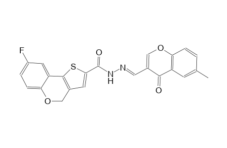 8-fluoro-N'-[(E)-(6-methyl-4-oxo-4H-chromen-3-yl)methylidene]-4H-thieno[3,2-c]chromene-2-carbohydrazide