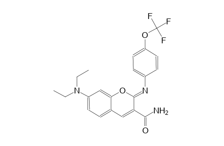 (2Z)-7-(diethylamino)-2-{[4-(trifluoromethoxy)phenyl]imino}-2H-chromene-3-carboxamide