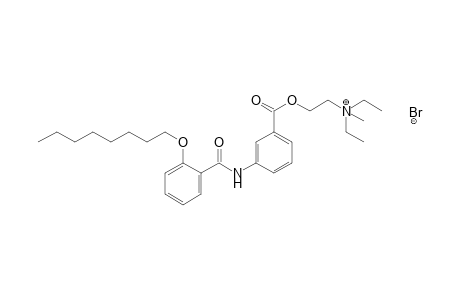 diethyl(2-hydroxyethyl)methylammonium bromide, m-[o-(octyloxy)benzamido]benzoate