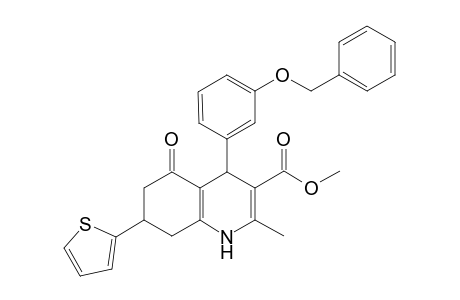 2-Methyl-5-oxo-4-(3-phenylmethoxyphenyl)-7-thiophen-2-yl-4,6,7,8-tetrahydro-1H-quinoline-3-carboxylic acid methyl ester