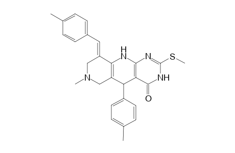 (E)-7-Methyl-9-(4-methylbenzylidene)-2-(methylthio)-5-(p-tolyl)-6,7,8,9-tetrahydropyrimido[4,5-b][1,6]naphthyridin-4(3H,5H,10H)-one