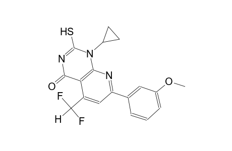 pyrido[2,3-d]pyrimidin-4(1H)-one, 1-cyclopropyl-5-(difluoromethyl)-2-mercapto-7-(3-methoxyphenyl)-