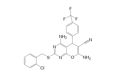 4,7-Diamino-2-[(2-chlorobenzyl)sulfanyl]-5-[4-(trifluoromethyl)phenyl]-5H-pyrano[2,3-d]pyrimidine-6-carbonitrile