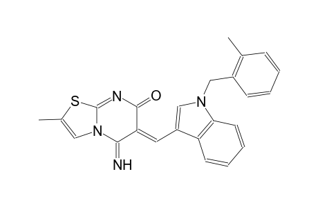 (6Z)-5-imino-2-methyl-6-{[1-(2-methylbenzyl)-1H-indol-3-yl]methylene}-5,6-dihydro-7H-[1,3]thiazolo[3,2-a]pyrimidin-7-one