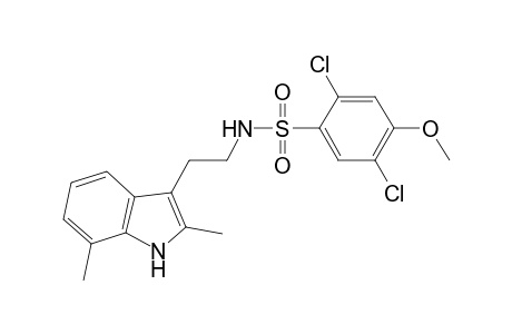 2,5-bis(chloranyl)-N-[2-(2,7-dimethyl-1H-indol-3-yl)ethyl]-4-methoxy-benzenesulfonamide