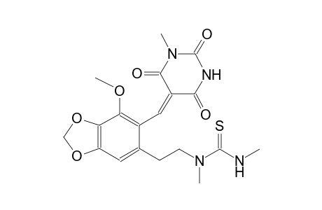 N-(2-{7-methoxy-6-[(Z)-(1-methyl-2,4,6-trioxotetrahydro-5(2H)-pyrimidinylidene)methyl]-1,3-benzodioxol-5-yl}ethyl)-N,N'-dimethylthiourea