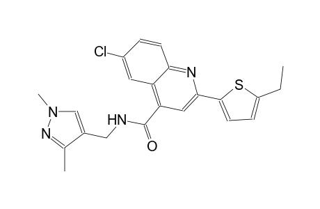 6-chloro-N-[(1,3-dimethyl-1H-pyrazol-4-yl)methyl]-2-(5-ethyl-2-thienyl)-4-quinolinecarboxamide