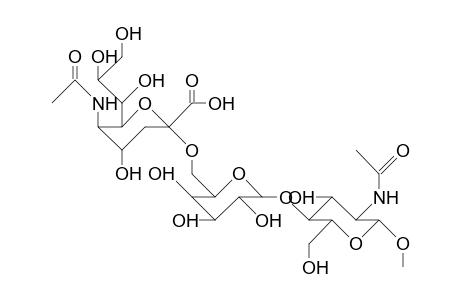 Methyl (5-acetamido-3,5-dideoxy-glycero-galacto-2-nonulopyranosylonic acid) (2->6)-galactopyranosyl-(1->4).beta.-D-glucop