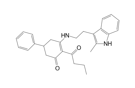 2-Cyclohexen-1-one, 3-[[2-(2-methyl-1H-indol-3-yl)ethyl]amino]-2-(1-oxobutyl)-5-phenyl-