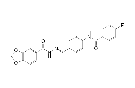 N-{4-[(1E)-N-(1,3-benzodioxol-5-ylcarbonyl)ethanehydrazonoyl]phenyl}-4-fluorobenzamide