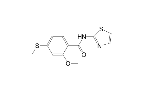 2-methoxy-4-(methylsulfanyl)-N-(1,3-thiazol-2-yl)benzamide