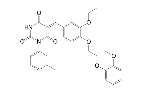 (5Z)-5-[3-ethoxy-4-[2-(2-methoxyphenoxy)ethoxy]benzylidene]-1-(m-tolyl)barbituric acid