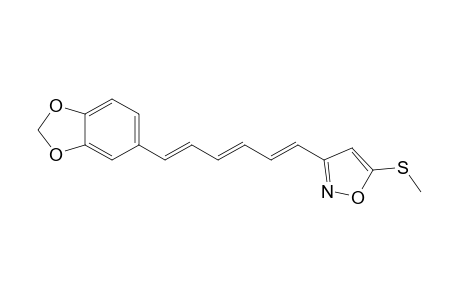 3-[(1E,3E,5E)-6-(1,3-benzodioxol-5-yl)hexa-1,3,5-trienyl]-5-(methylthio)isoxazole