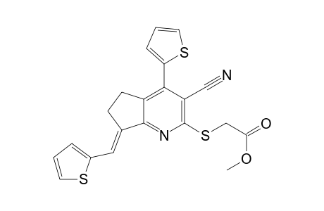 2-[[(7E)-3-cyano-4-thiophen-2-yl-7-(thiophen-2-ylmethylidene)-5,6-dihydrocyclopenta[b]pyridin-2-yl]thio]acetic acid methyl ester