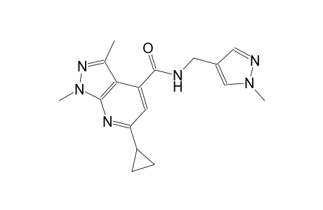 1H-pyrazolo[3,4-b]pyridine-4-carboxamide, 6-cyclopropyl-1,3-dimethyl-N-[(1-methyl-1H-pyrazol-4-yl)methyl]-