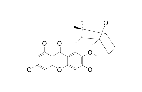 PARVIXANTHONE-I;1,3,6-TRIHYDROXY-7-METHOXY-8-(1,3,3-TRIMETHYL-7-OXABICYCLO-[2.2.1]-HEPT-2-YL-METHYL)-XANTHEN-9-ONE