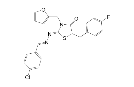 4-chlorobenzaldehyde [(2Z)-5-(4-fluorobenzyl)-3-(2-furylmethyl)-4-oxo-1,3-thiazolidin-2-ylidene]hydrazone