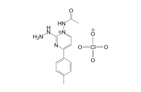 1-Acetylamino-4-(p-tolyl)-2-hydrazinopyrimidin-N-ylidium perchlorate