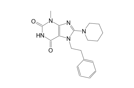 1H-purine-2,6-dione, 3,7-dihydro-3-methyl-7-(2-phenylethyl)-8-(1-piperidinyl)-