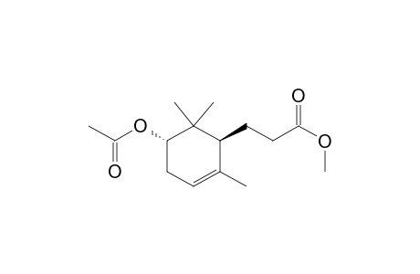 2-Cyclohexene-1-propanoic acid, 5-(acetyloxy)-2,6,6-trimethyl-, methyl ester, (1S-trans)-
