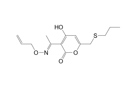 2H-Pyran-2-one, 4-hydroxy-3-[1-[(2-propenyloxy)imino]ethyl]-6-[(propylthio)methyl]-