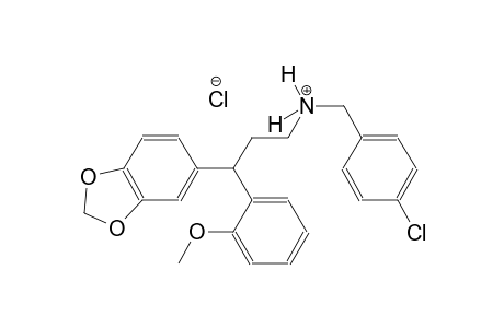 3-(1,3-benzodioxol-5-yl)-N-(4-chlorobenzyl)-3-(2-methoxyphenyl)-1-propanaminium chloride
