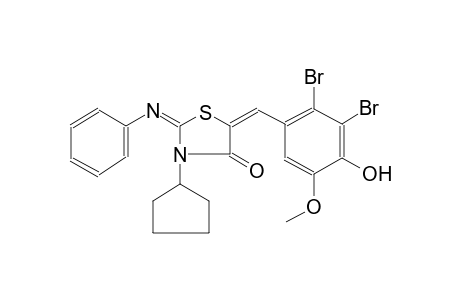 4-thiazolidinone, 3-cyclopentyl-5-[(2,3-dibromo-4-hydroxy-5-methoxyphenyl)methylene]-2-(phenylimino)-, (2E,5E)-