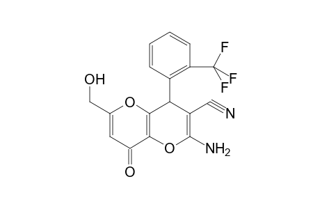 Pyrano[3,2-b]pyran-3-carbonitrile, 2-amino-4,8-dihydro-6-(hydroxymethyl)-8-oxo-4-[2-(trifluoromethyl)phenyl]-