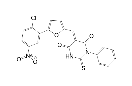 (5E)-5-{[5-(2-chloro-5-nitrophenyl)-2-furyl]methylene}-1-phenyl-2-thioxodihydro-4,6(1H,5H)-pyrimidinedione