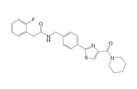 2-(2-Fluorophenyl)-N-(4-(4-(piperidine-1-carbonyl)thiazol-2-yl)benzyl)acetamide