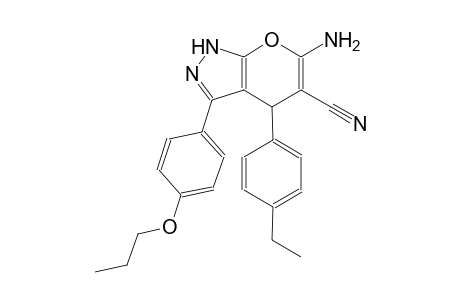 6-amino-4-(4-ethylphenyl)-3-(4-propoxyphenyl)-1,4-dihydropyrano[2,3-c]pyrazole-5-carbonitrile