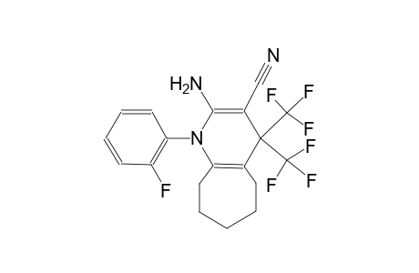 2-Amino-1-(2-fluoro-phenyl)-4,4-bis-trifluoromethyl-4,5,6,7,8,9-hexahydro-1H-cyclohepta[b]pyridine-3-carbonitrile