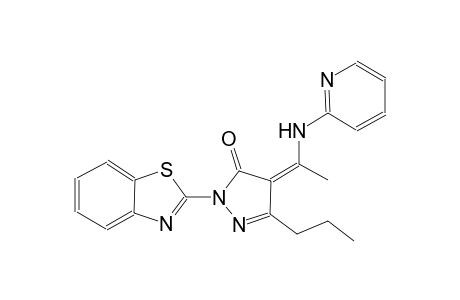 3H-pyrazol-3-one, 2-(2-benzothiazolyl)-2,4-dihydro-5-propyl-4-[1-(2-pyridinylamino)ethylidene]-, (4Z)-