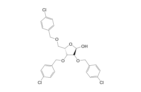 2,3,5-tri-o-(4-chlorobenzyl)-.alpha.- and -.beta.-l-arabinofuranose