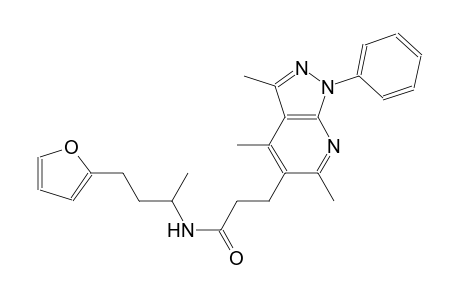 1H-pyrazolo[3,4-b]pyridine-5-propanamide, N-[3-(2-furanyl)-1-methylpropyl]-3,4,6-trimethyl-1-phenyl-