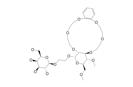 ETHYL-2-(BETA-D-GALACTOPYRANOSYLOXY)-[2,3-B]-(11,12-BENZO-1,4,7,10,13,16-HEXAOXACYCLOOCTADECA-11-ENE)-2,3-DIDEOXY-4,6-DI-O-METHYL-ALPHA-D-GLUCOPYR