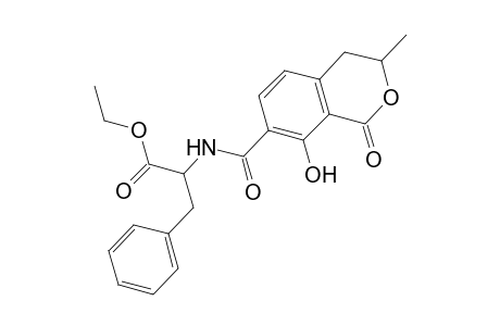 l-Phenylalanine, N-[(3,4-dihydro-8-hydroxy-3-methyl-1-oxo-1H-2-benzopyran-7-yl)carbonyl]-, ethyl ester, (R)-