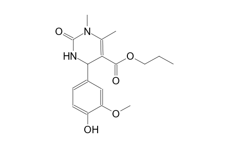 5-pyrimidinecarboxylic acid, 1,2,3,4-tetrahydro-4-(4-hydroxy-3-methoxyphenyl)-1,6-dimethyl-2-oxo-, propyl ester