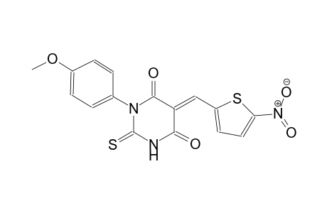(5E)-1-(4-methoxyphenyl)-5-[(5-nitro-2-thienyl)methylene]-2-thioxodihydro-4,6(1H,5H)-pyrimidinedione
