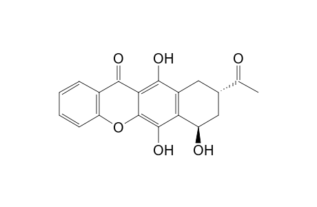 trans-9-Acetyl-6,7,11-trihydroxy-12-oxoxantho[2,3-g]tetralin