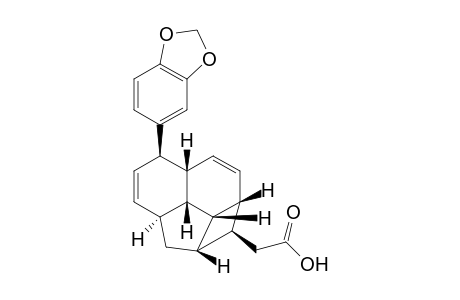 (1'RS,3'RS,6'SR,7'SR,10'SR,11'RS,12'RS,13'RS)-2-[6'-(3'',4''-methylenedioxyphenyl)tetracyclo[5.4.2.03,13.010,12]trideca-4',8'-dien-11'-yl]acetic acid