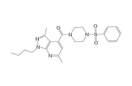 1-butyl-3,6-dimethyl-4-{[4-(phenylsulfonyl)-1-piperazinyl]carbonyl}-1H-pyrazolo[3,4-b]pyridine