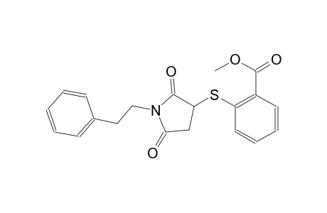 benzoic acid, 2-[[2,5-dioxo-1-(2-phenylethyl)-3-pyrrolidinyl]thio]-, methyl ester