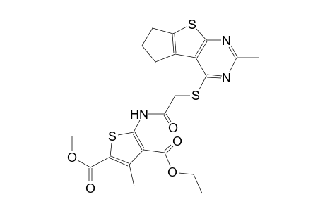 2,4-thiophenedicarboxylic acid, 5-[[[(6,7-dihydro-2-methyl-5H-cyclopenta[4,5]thieno[2,3-d]pyrimidin-4-yl)thio]acetyl]amino]-3-methyl-, 4-ethyl 2-methyl ester